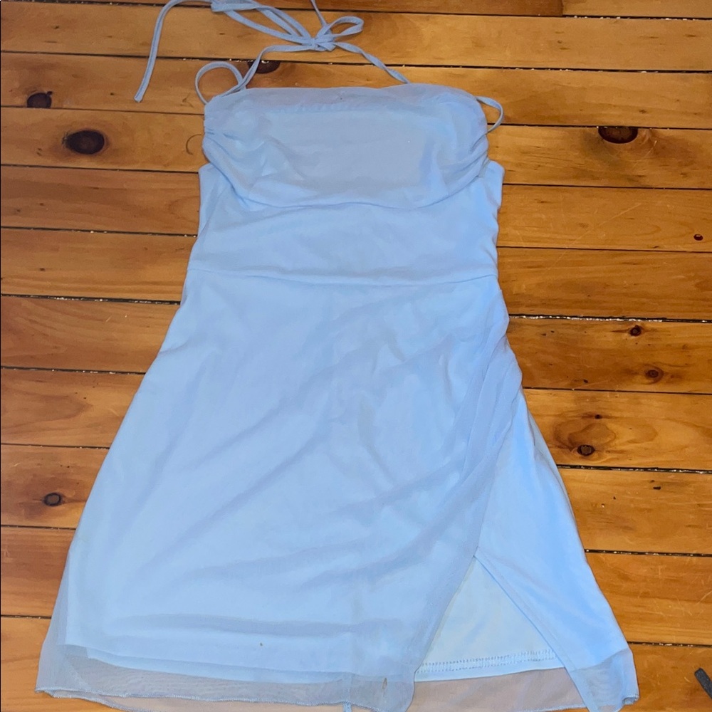 Light Blue Strapless Dress